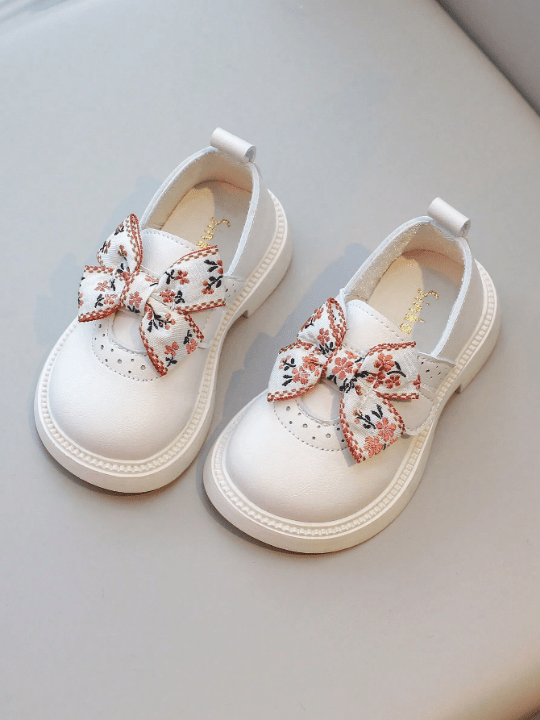 2024 Spring And Autumn New Style Children's College Style Butterfly Knot Soft Bottom Leather Shoes Trendy Girls' Shoes - Lolli World Marketplace