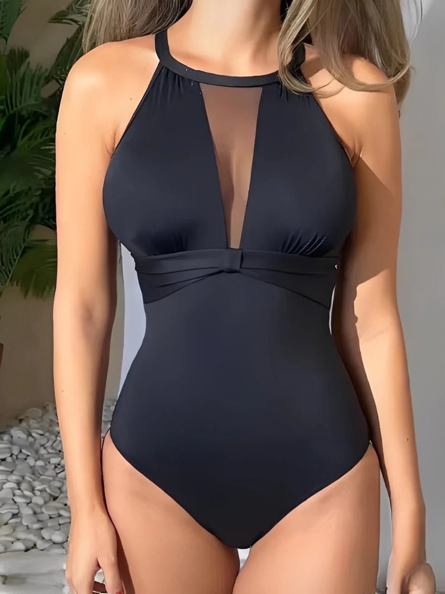 2026 High Neck Swimsuit One Piece Sexy Printed Swimwear Women Black Bathers Bathing Swimming Swim Suit Beachwear Summer XXL