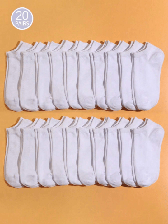 20pairs/pack Women's Solid Color Short Socks - Lolli World Marketplace