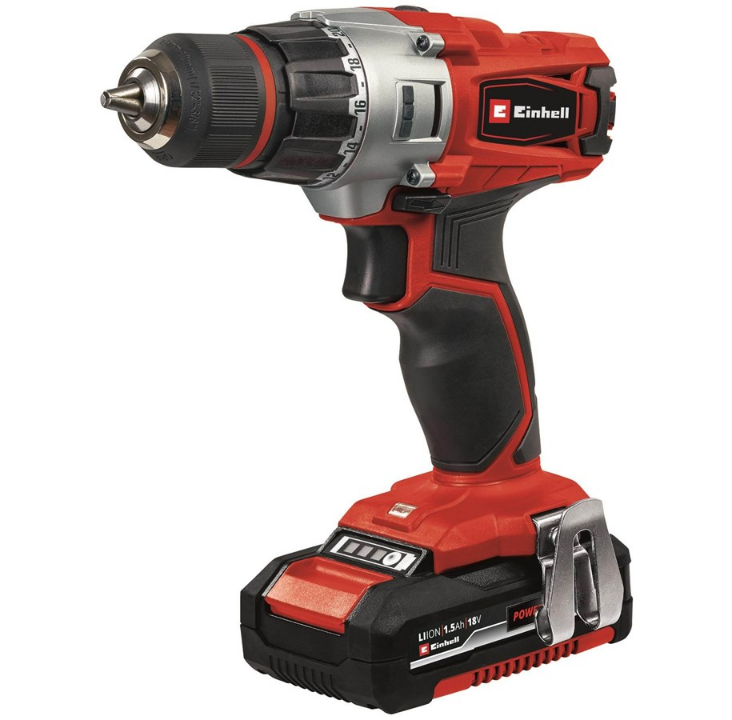 Einhell Cordless drill/driver with 2 × 18 V 1.5 Ah-ba