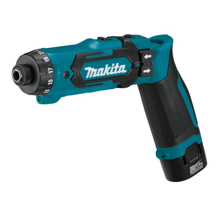 Makita 7.2v driver drill pen li-ion - with 2x1.5ah charger and sui