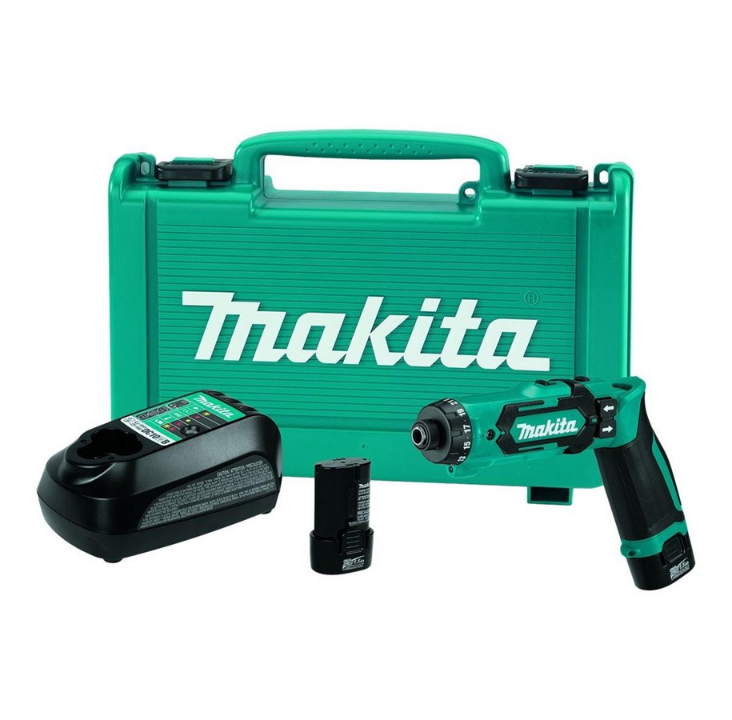 Makita 7.2v driver drill pen li-ion - with 2x1.5ah charger and sui