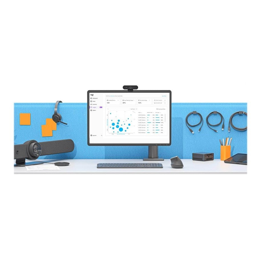 Logitech BASE Microsoft Teams Rooms (no AV) with Tap + Intel NUC - video conferencing kit - with Intel NUC NUC8i7BEH (8th Gen Core i7 8GB RAM 240GB SSD) JumpStart (90 days)