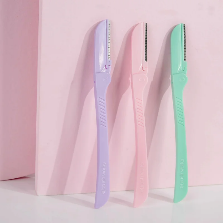 Brushworks Precision Eyebrow Razor Pastel