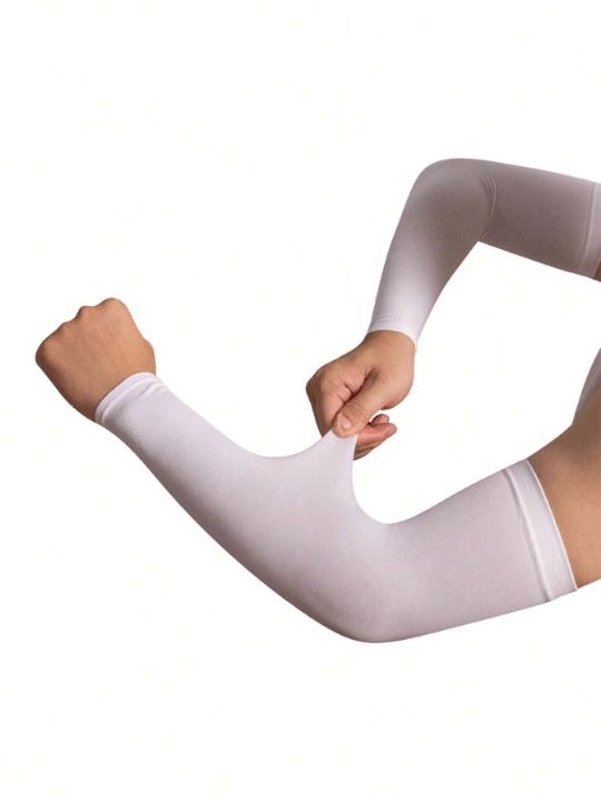 2Pairs Sunscreen Unisex Solid Sun Protection Arm Sleeves, For Outdoor, Hiking, Camping - Lolli World Marketplace