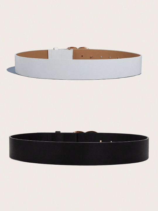 2pcs/Set Basic Brown And Black Belts, Suitable For Daily Commuting - Lolli World Marketplace