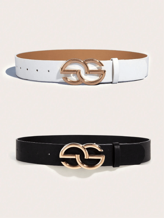 2pcs/Set Basic Brown And Black Belts, Suitable For Daily Commuting - Lolli World Marketplace