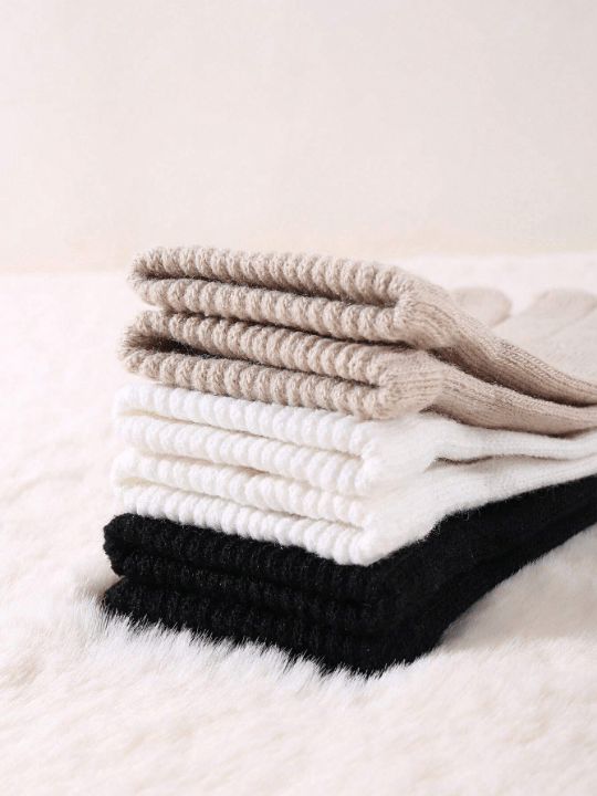 3 Pairs Winter Magic Gloves Black Knit Gloves Warm Stretchy Gloves for Cosplay Costume Cold Weather - Lolli World Marketplace