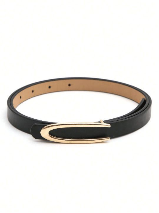3pcs Women's Gold Tone Buckle Black/white/brown All - match Romantic Casual Thin Belt, Suitable For All Seasons - Lolli World Marketplace