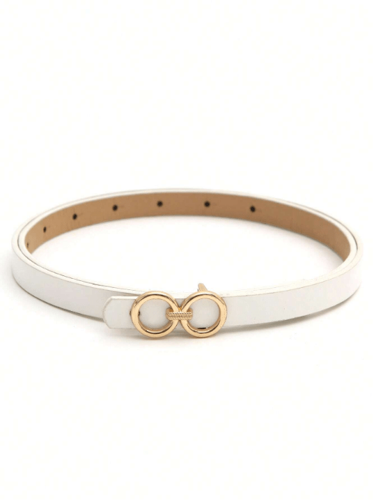 3pcs Women's Gold Tone Buckle Black/white/brown All - match Romantic Casual Thin Waist Belt, All Seasons - Lolli World Marketplace