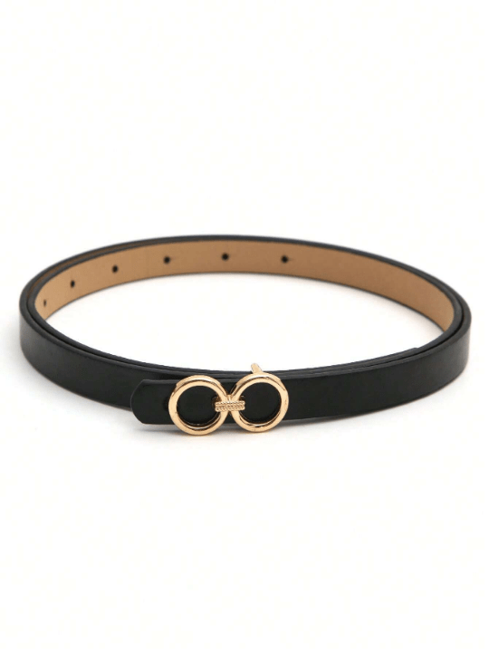 3pcs Women's Gold Tone Buckle Black/white/brown All - match Romantic Casual Thin Waist Belt, All Seasons - Lolli World Marketplace
