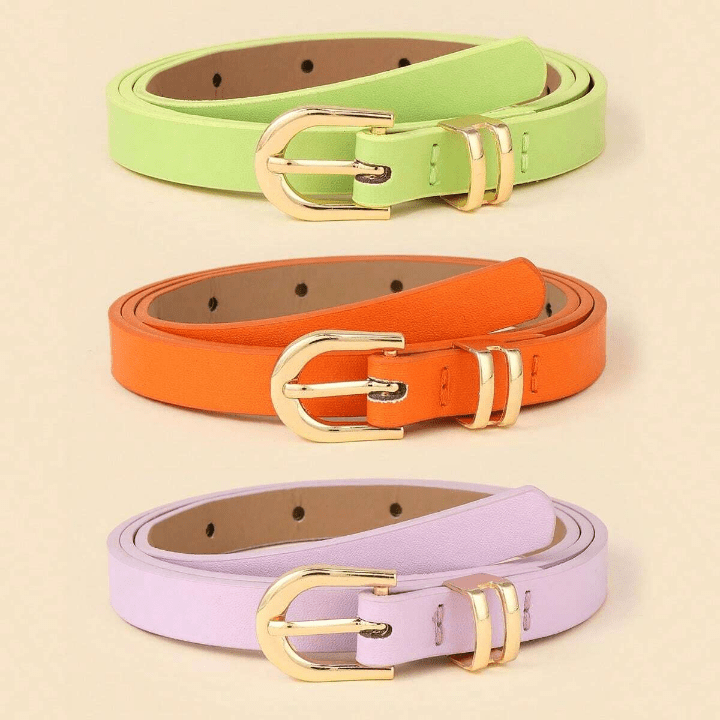 3pcs/Set Simple & Fashionable & Versatile Decorative Women's U - Shaped Buckle Belt - Lolli World Marketplace