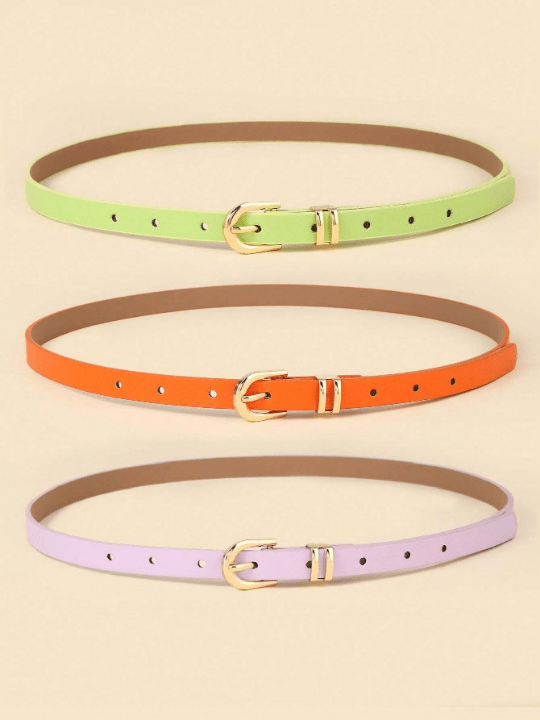3pcs/Set Simple & Fashionable & Versatile Decorative Women's U - Shaped Buckle Belt - Lolli World Marketplace