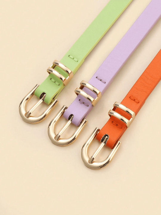 3pcs/Set Simple & Fashionable & Versatile Decorative Women's U - Shaped Buckle Belt - Lolli World Marketplace