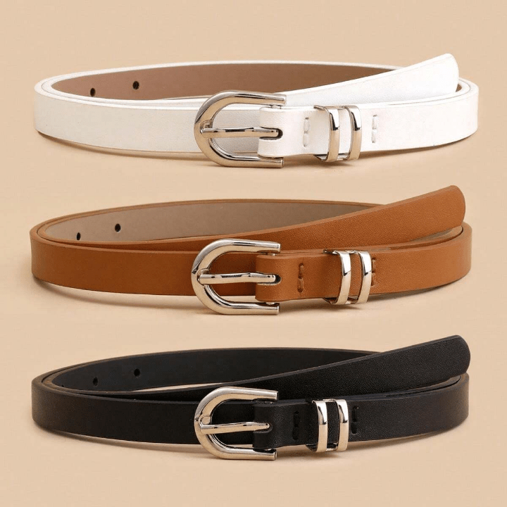 3pcs/set Women's Simple & Fashionable U - shaped Buckle Belt, Versatile Decorative Waistband - Lolli World Marketplace