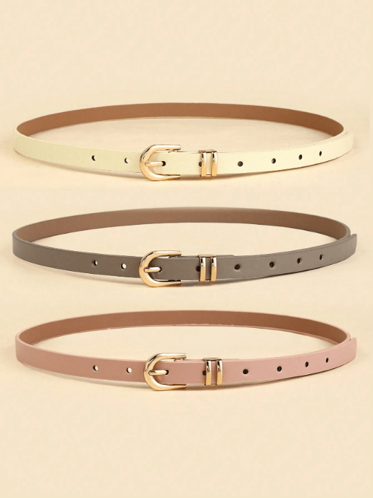 3pcs/Set Women's U - Shaped Belt Buckle Simple Fashionable Versatile Waistband With Decoration - Lolli World Marketplace