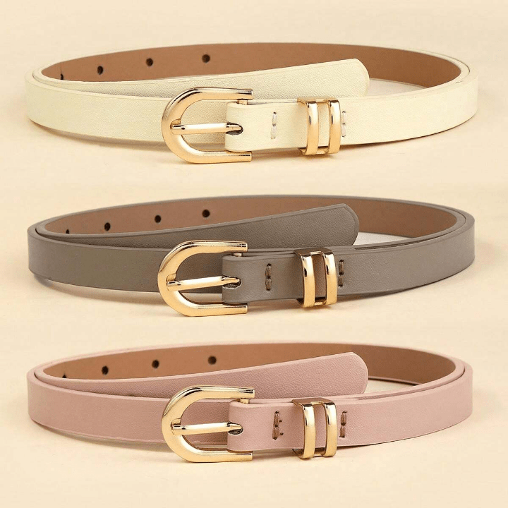 3pcs/Set Women's U - Shaped Belt Buckle Simple Fashionable Versatile Waistband With Decoration - Lolli World Marketplace