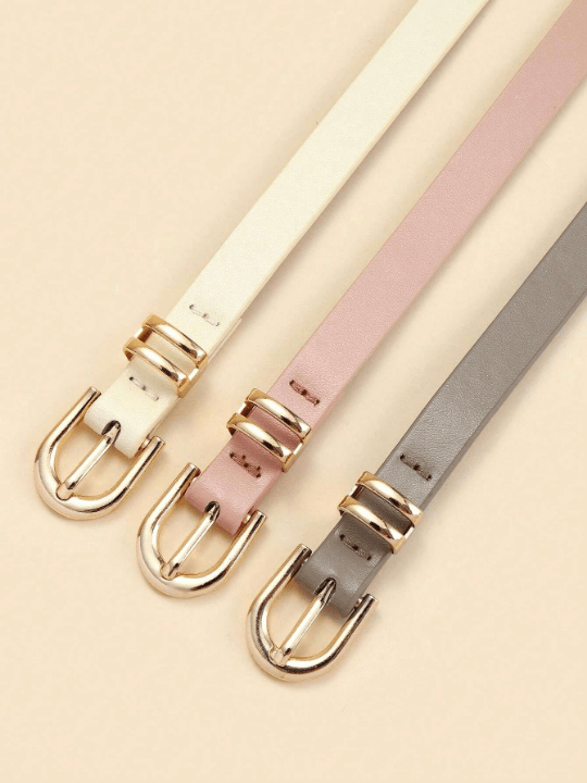 3pcs/Set Women's U - Shaped Belt Buckle Simple Fashionable Versatile Waistband With Decoration - Lolli World Marketplace