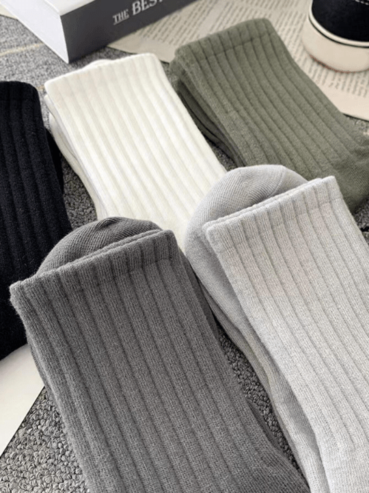 5 Pairs Women's Spring & Autumn New Casual Crew Socks Couples Crew Socks - Lolli World Marketplace