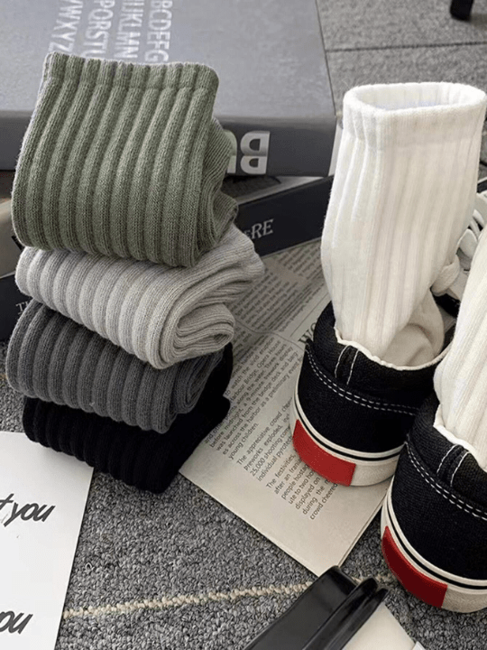 5 Pairs Women's Spring & Autumn New Casual Crew Socks Couples Crew Socks - Lolli World Marketplace