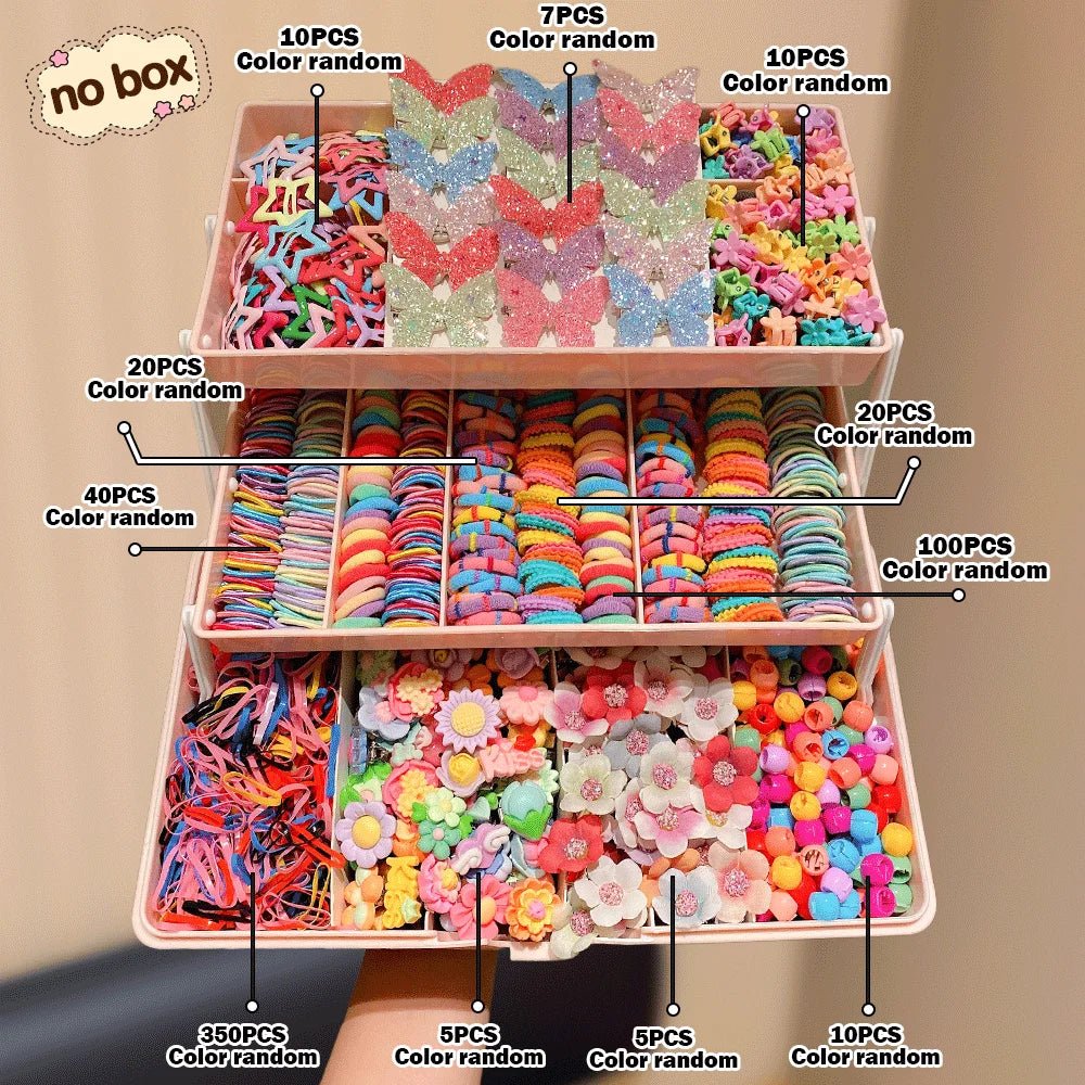 577 Pcs Girls Hair Accessories Set Assorted Colors Butterfly Hairpins Sweet Style for Daily Use And Party Gift for Students