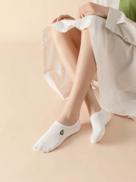 5pairs Mixed Color Avocado Pattern Boat Socks, Suitable For Spring And Summer - Lolli World Marketplace