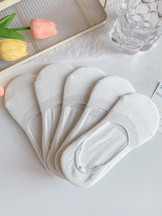 5pairs Solid Invisible Socks - Lolli World Marketplace