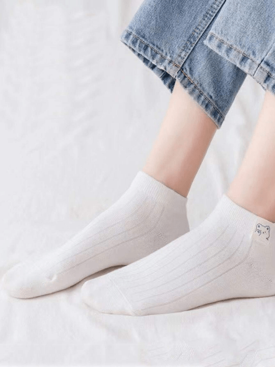 5pairs/Set Breathable And Sweat - Absorbent Middle Tube Socks (Random Colors) - Lolli World Marketplace