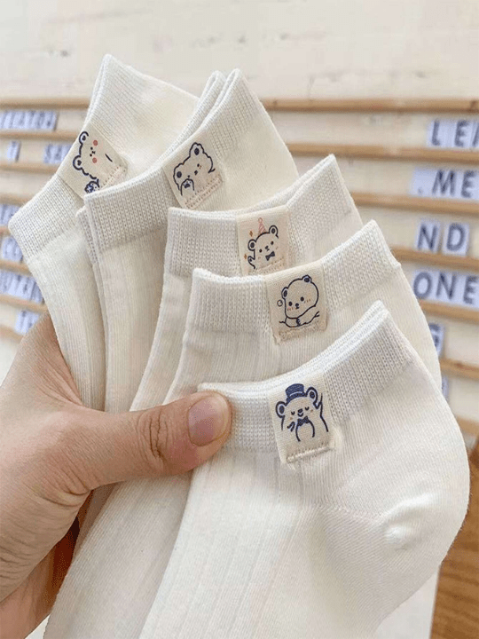 5pairs/Set Breathable And Sweat - Absorbent Middle Tube Socks (Random Colors) - Lolli World Marketplace
