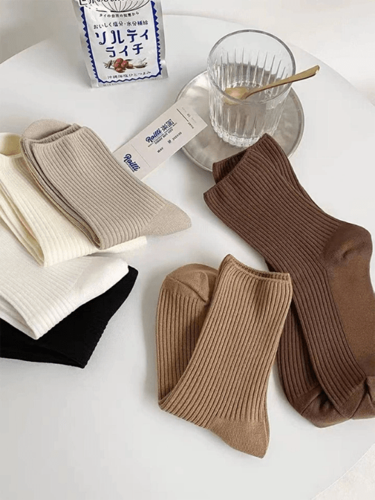 6pairs Random Delivery Breathable And Sweat - Absorbing Mid - Calf Socks - Lolli World Marketplace