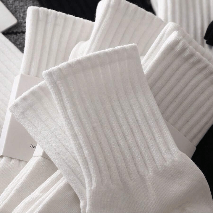6pairs Women's White High Elastic Waist Short Socks And Mid - calf Socks, Suitable For Daily Wear - Lolli World Marketplace