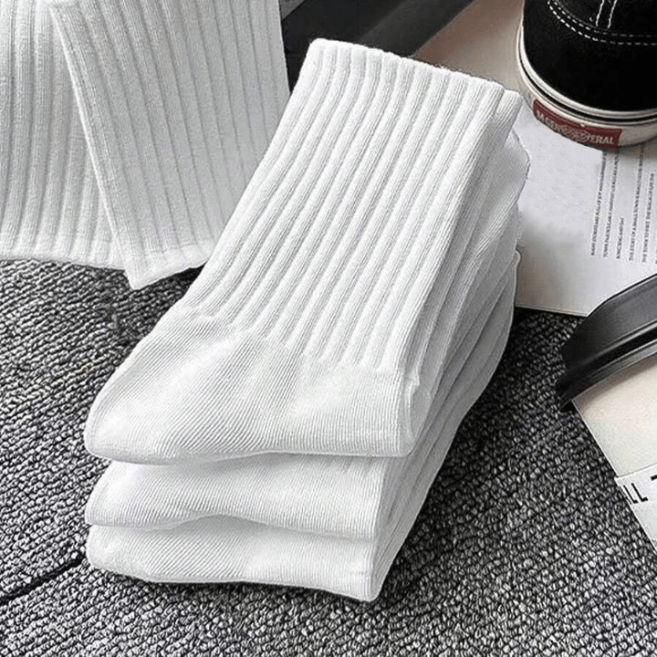 6pairs Women's White High Elastic Waist Short Socks And Mid - calf Socks, Suitable For Daily Wear - Lolli World Marketplace