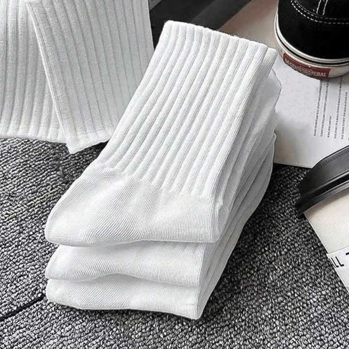 6pairs Women's White High Elastic Waist Short Socks And Mid - calf Socks, Suitable For Daily Wear - Lolli World Marketplace