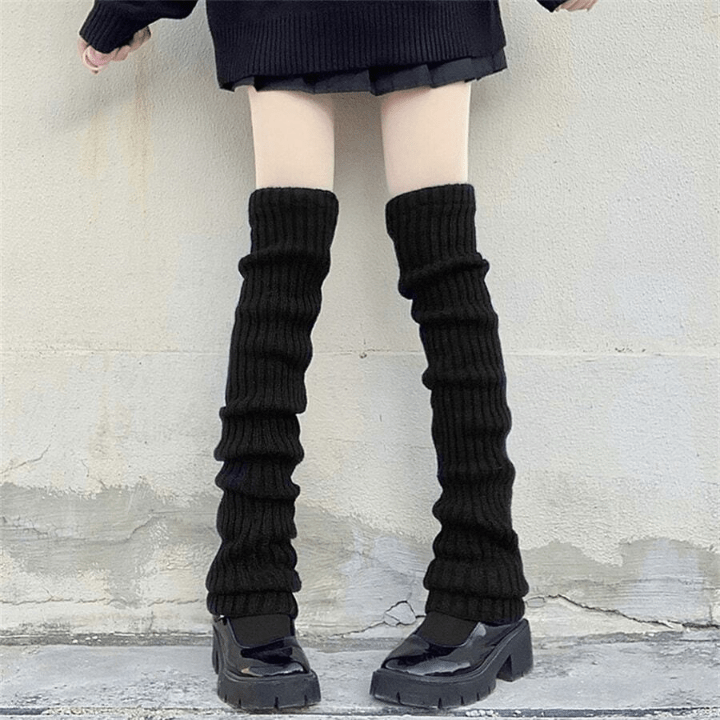 70cm Thickened And Lengthened Japanese Style Jk Lady's Knitted Leg Warmers For Autumn, Winter - Lolli World Marketplace