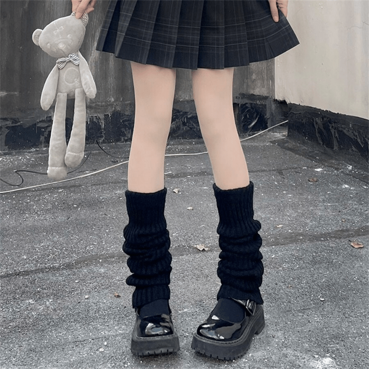 70cm Thickened And Lengthened Japanese Style Jk Lady's Knitted Leg Warmers For Autumn, Winter - Lolli World Marketplace