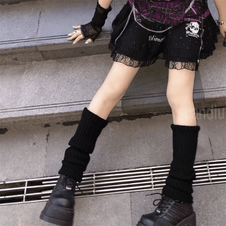70cm Thickened And Lengthened Japanese Style Jk Lady's Knitted Leg Warmers For Autumn, Winter - Lolli World Marketplace