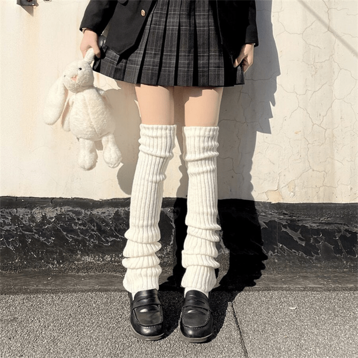 70cm Thickened And Lengthened Japanese Style Jk Lady's Winter Knitted Stockings - Lolli World Marketplace