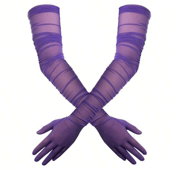 70cm Women Sexy Folds Mesh High Elasticity Extra Long Gloves Fashion Elegant Opera Thin Dress Accessories - Lolli World Marketplace