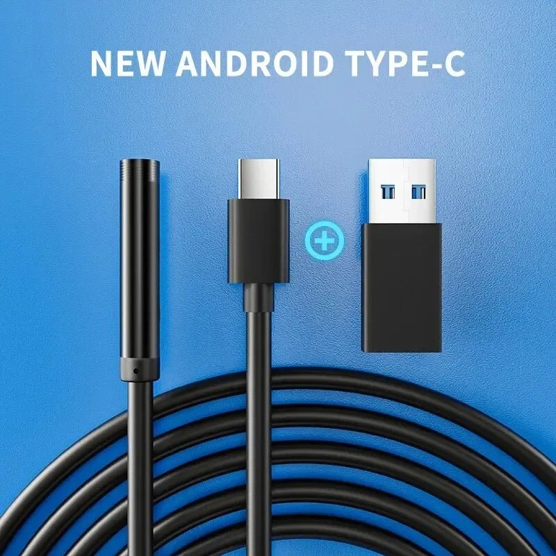 7.0MM TYPE - C Endoscope Camera IP67 Waterproof 6 LEDs Adjustable USB Android Flexible Inspection Borescope Cameras for Phone PC