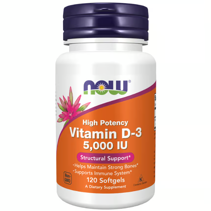 NOW VITAMIN D-3 5000 IU 120 softgels