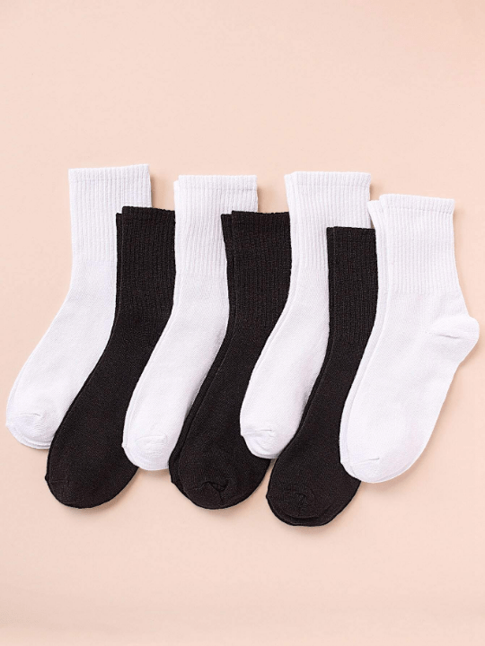 7pairs Solid Crew Socks - Lolli World Marketplace