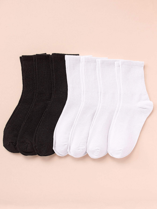 7pairs Solid Crew Socks - Lolli World Marketplace