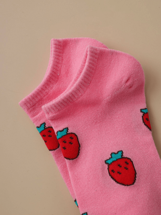 8 Pairs/set Women's Fruit Patterned Casual Short Socks - Lolli World Marketplace
