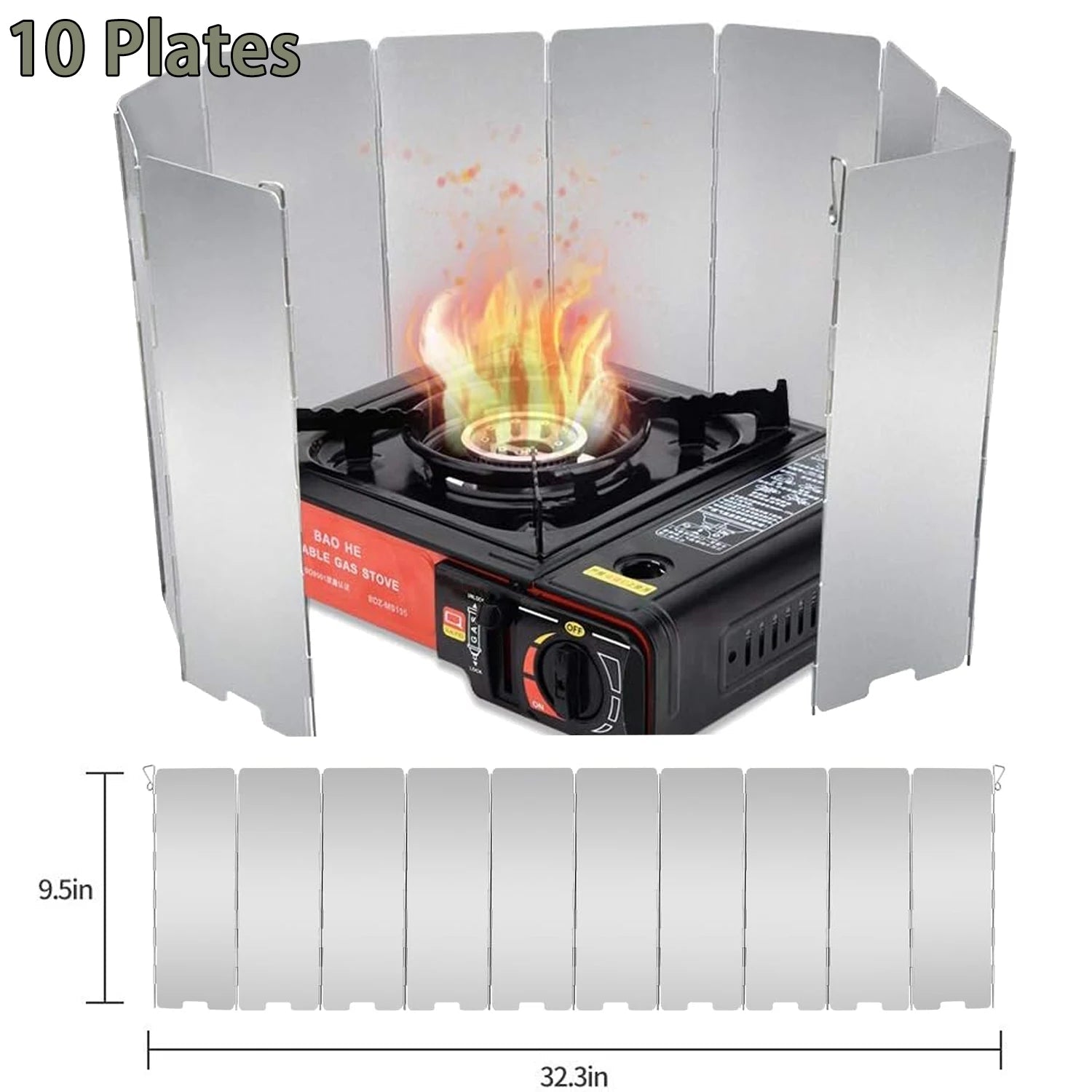 8/10/12/16 Plates Gas Stove Wind Shield Outdoor Camping Picnic Cooking Burner Windproof Screen Aluminum Alloy Wind Screen
