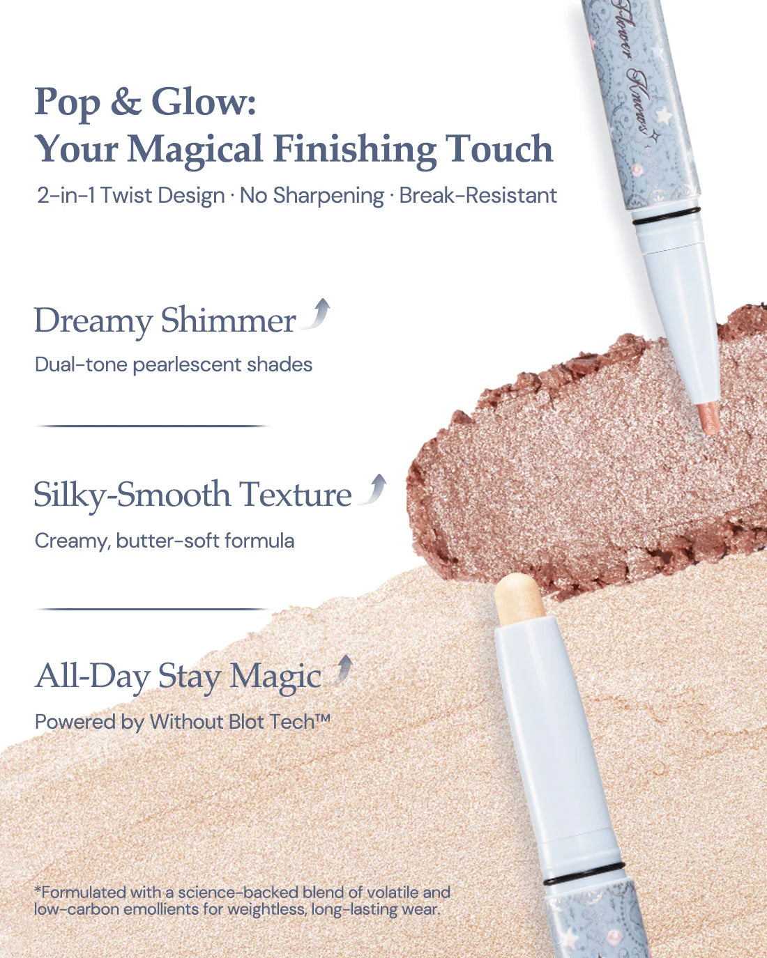 Flower Knows Shell's Jewel Dual-Ended Highlighting Stick 01 Vanilla White