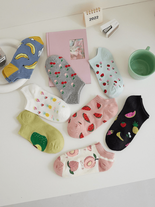 8pairs Fruit Pattern Ankle Socks - Lolli World Marketplace