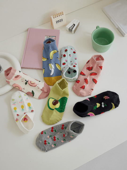 8pairs Fruit Pattern Ankle Socks - Lolli World Marketplace