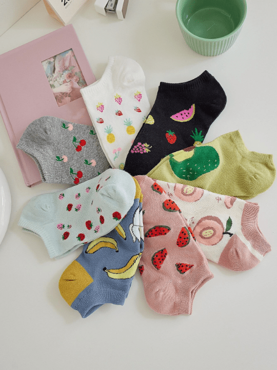 8pairs Fruit Pattern Ankle Socks - Lolli World Marketplace