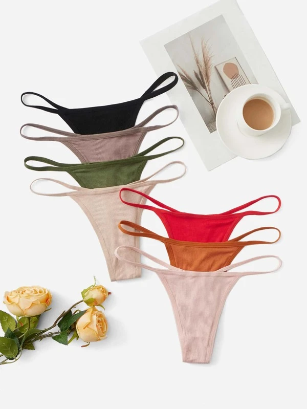 7pack Solid Thong