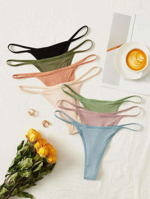 7pack Solid Thong